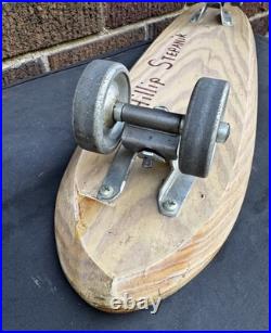 NR Mint Vintage Old 60's Nash Sidewalk Surfboards #1 Shark Wood Deck Skateboard