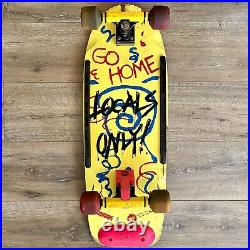 Nash Redline Go Home Locals Only Vintage Yellow 80's Concave Skateboard Complete