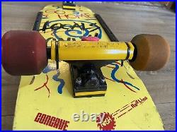 Nash Redline Go Home Locals Only Vintage Yellow 80's Concave Skateboard Complete