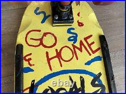 Nash Redline Go Home Locals Only Vintage Yellow 80's Concave Skateboard Complete