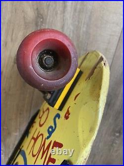 Nash Redline Go Home Locals Only Vintage Yellow 80's Concave Skateboard Complete