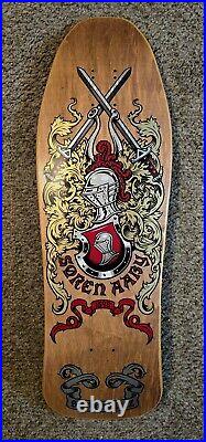Nos Santa Cruz Soren Aaby Coat Of Arms Skateboard Deck New 1989 Natural/purple