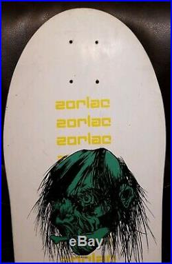 Nos Zorlac Double Cut Skateboard Deck Pushead Shrunken Head Og