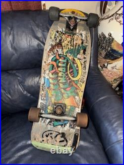 OG Vintage 80s Santa Cruz Jeff Kendall Graffiti Skateboard Gull Wing Bullet RARE