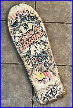OG Vintage Santa Cruz Skateboard Claus Grabke exploding clock original 1980's