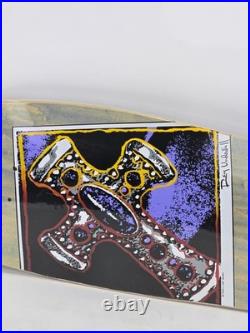 OG Vtg Skateboard 1980's Ray Underhill Powell Peralta Green Tint Bejeweled Cross
