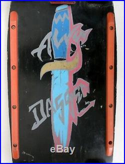 Original 1985 Vintage Tony Alva Dagger Skateboard w Alva Street Bones Wheels