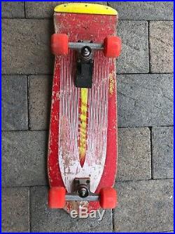 Original Santa Cruz Street Bullet Skateboard 1980s. Everything is original