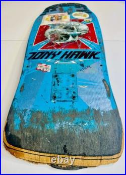 Original Vintage 1980's Powell Peralta Tony Hawk Skateboard Blue OG
