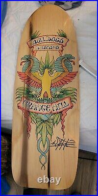 Original hand painted Bull Dog Designs Skateboard Deck by Wes Humpston 1 off