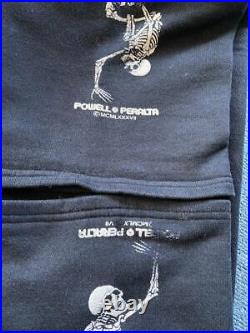 Powell Peralta Sweat Pants DISCUS Skeleton Pattern Men's Black Size L