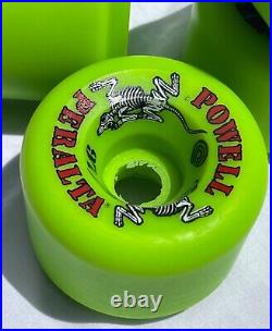 Powell Peralta Two Rats Skateboard Wheels Conical Vintage Rat Bones NOS GREEN