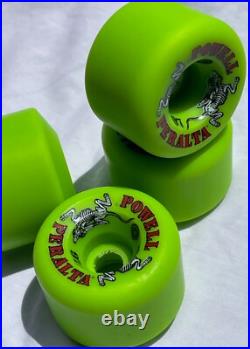 Powell Peralta Two Rats Skateboard Wheels Conical Vintage Rat Bones NOS GREEN