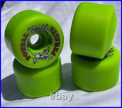 Powell Peralta Two Rats Skateboard Wheels Conical Vintage Rat Bones NOS GREEN