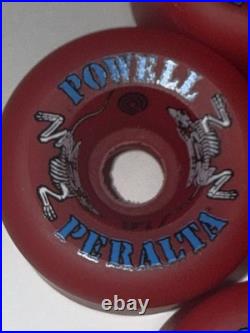 Powell Peralta Two Rats Skateboard Wheels Conical Vintage Rat Bones NOS RARE RED