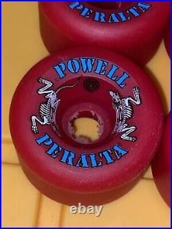 Powell Peralta Two Rats Skateboard Wheels Conical Vintage Rat Bones NOS RARE RED