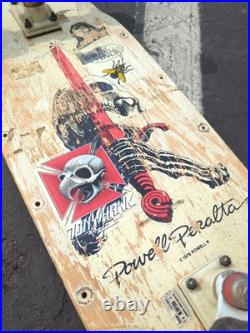 Powell Peralta skateboard 1978 Skull And Sword White Vintage
