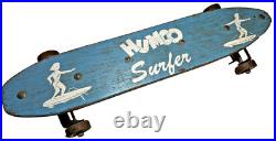 RARE 1960s HUMCO Surfer Skateboard Wood Wooden Metal Wheels San Diego California