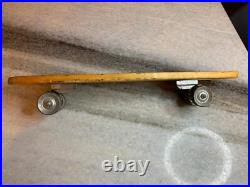 RARE Antique Vintage 1960s Wooden Wood Early Skateboard Surfer Metal Wheels