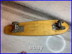 RARE Antique Vintage 1960s Wooden Wood Early Skateboard Surfer Metal Wheels
