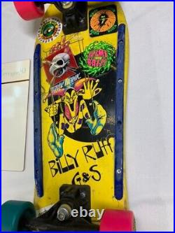 RARE OG 1986 YELLOW Billy Ruff G & S Puppet Bomb Skateboard Deck