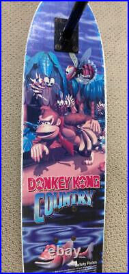 RARE Vintage 1998 Sport Fun Nintendo Donkey Kong Country Skateboard w Handle Bar