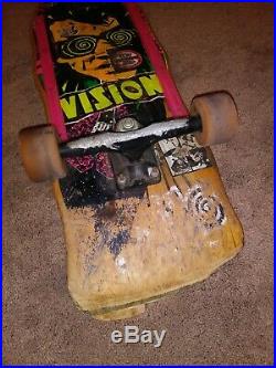 RARE Vintage 80's All Original Vision Psycho Stick Skateboard Gullwing Trucks