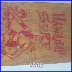 RARE Vintage Antique Wood Wooden Sidewalk Skateboard Surfboard Hawaiian Surf