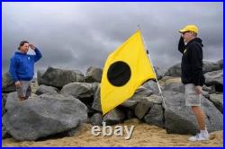 RARE Vintage Original 1960s California SURFING No Surf BLACK BALL Beach FLAG