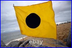 RARE Vintage Original 1960s California SURFING No Surf BLACK BALL Beach FLAG