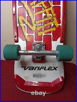 RARE Vintage Variflex Graffiti Skateboard Deck With Trucks & Wheels