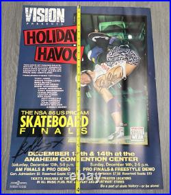 RARE Vision Street Wear 1986 Holiday Havoc Poster Skateboarding Anaheim SIGNED