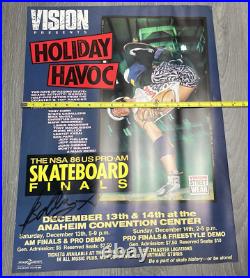 RARE Vision Street Wear 1986 Holiday Havoc Poster Skateboarding Anaheim SIGNED