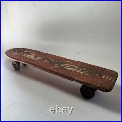 RARE Vtg. 1960s Wood Metal Steel Wheels Skateboard Skate'n Glide