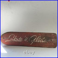 RARE Vtg. 1960s Wood Metal Steel Wheels Skateboard Skate'n Glide