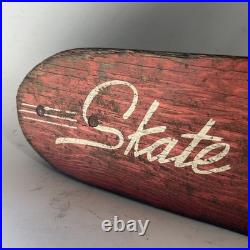 RARE Vtg. 1960s Wood Metal Steel Wheels Skateboard Skate'n Glide