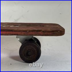RARE Vtg. 1960s Wood Metal Steel Wheels Skateboard Skate'n Glide