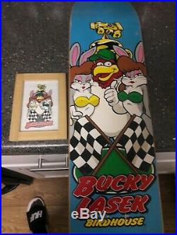 RARE Vtg Bucky Lasek NOS skateboard Sean Cliver Art Birdhouse Screen Printed