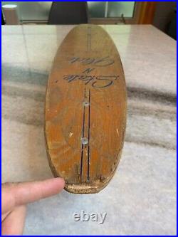 Rare 1960s Vintage Wooden Skateboard SKATE N GLIDE Sidewalk Surfing Metal Wheels