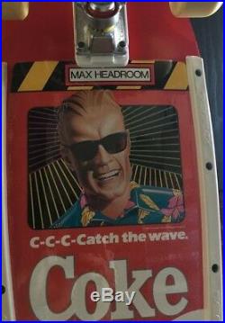 Rare 1987 Variflex Skateboard Enjoy Coke Max Headroom Catch The Wave