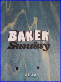 Rare Baker Skateboards X Sunday BMX Skateboard Deck Blue Top 8.25 X 31.875