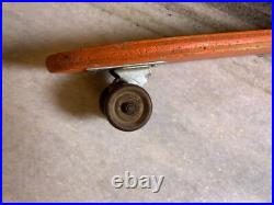 Rare EARLY Vintage SIDEWALK SURFER Metal Steel Wheels Skateboard Wood Wooden
