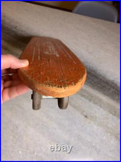 Rare EARLY Vintage SIDEWALK SURFER Metal Steel Wheels Skateboard Wood Wooden