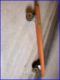 Rare EARLY Vintage SIDEWALK SURFER Metal Steel Wheels Skateboard Wood Wooden
