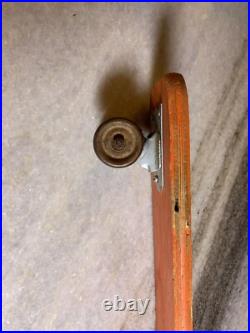 Rare EARLY Vintage SIDEWALK SURFER Metal Steel Wheels Skateboard Wood Wooden
