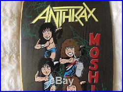Rare OG Signed Anthrax Vintage Skate Punk Skateboard Band Deck Brand X Metallica