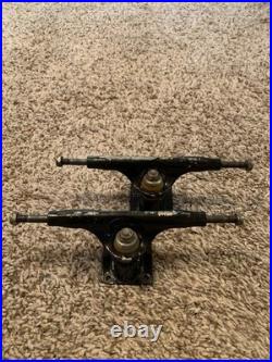 Rare Vintage 1980's RANNALLI Skateboard Trucks 9 Axle, Black Rare Vintage 1980's RANNALLI Skateboard Trucks 9 Axle, Black