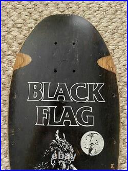 Rare Vintage 1980s Rip City Black Flag skateboard deck