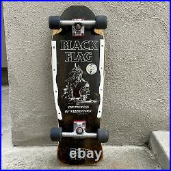 Rare Vintage 1980s Rip City Black Flag skateboard deck
