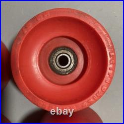 Rare Vintage 1st Gen Kryptonics Skateboard Wheels Raised Letters Orange Red 70mm